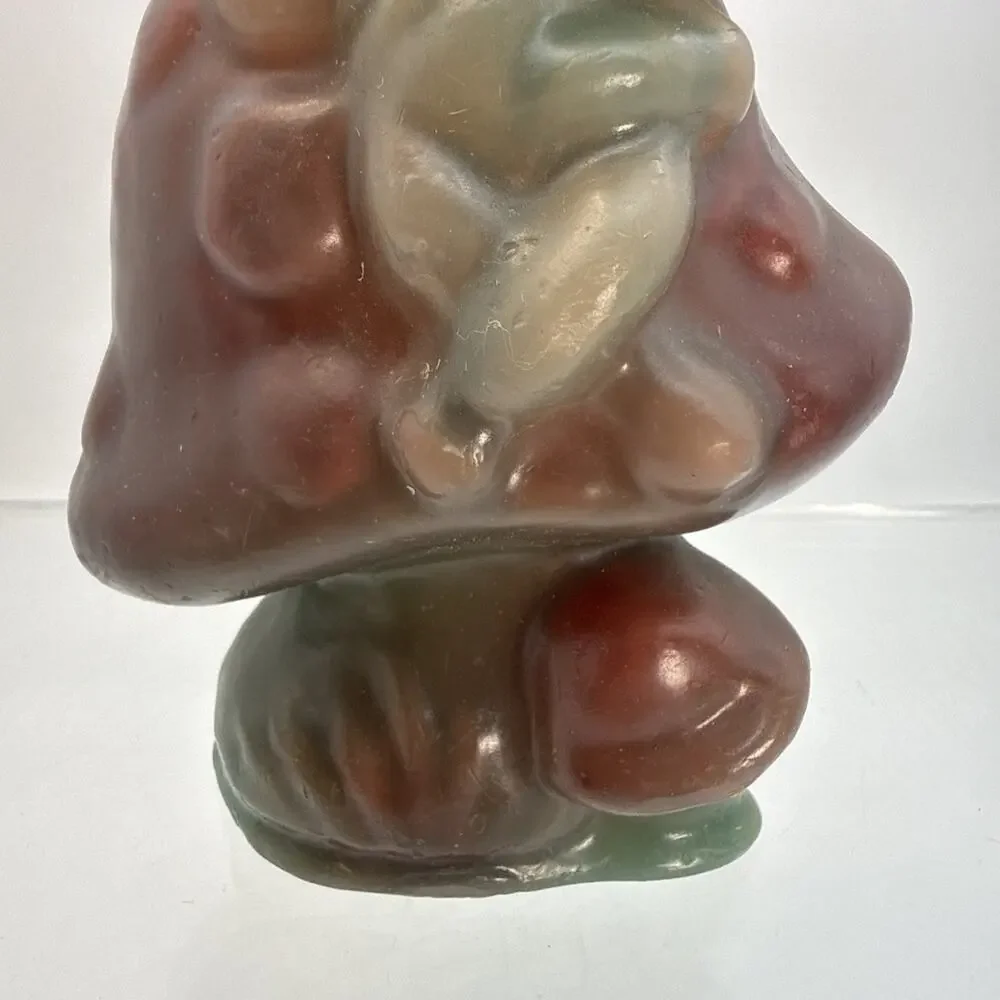 Rare Vtg Mushroom Gnome/Mouse Candle Elf German Whimsy Wax Art Carved